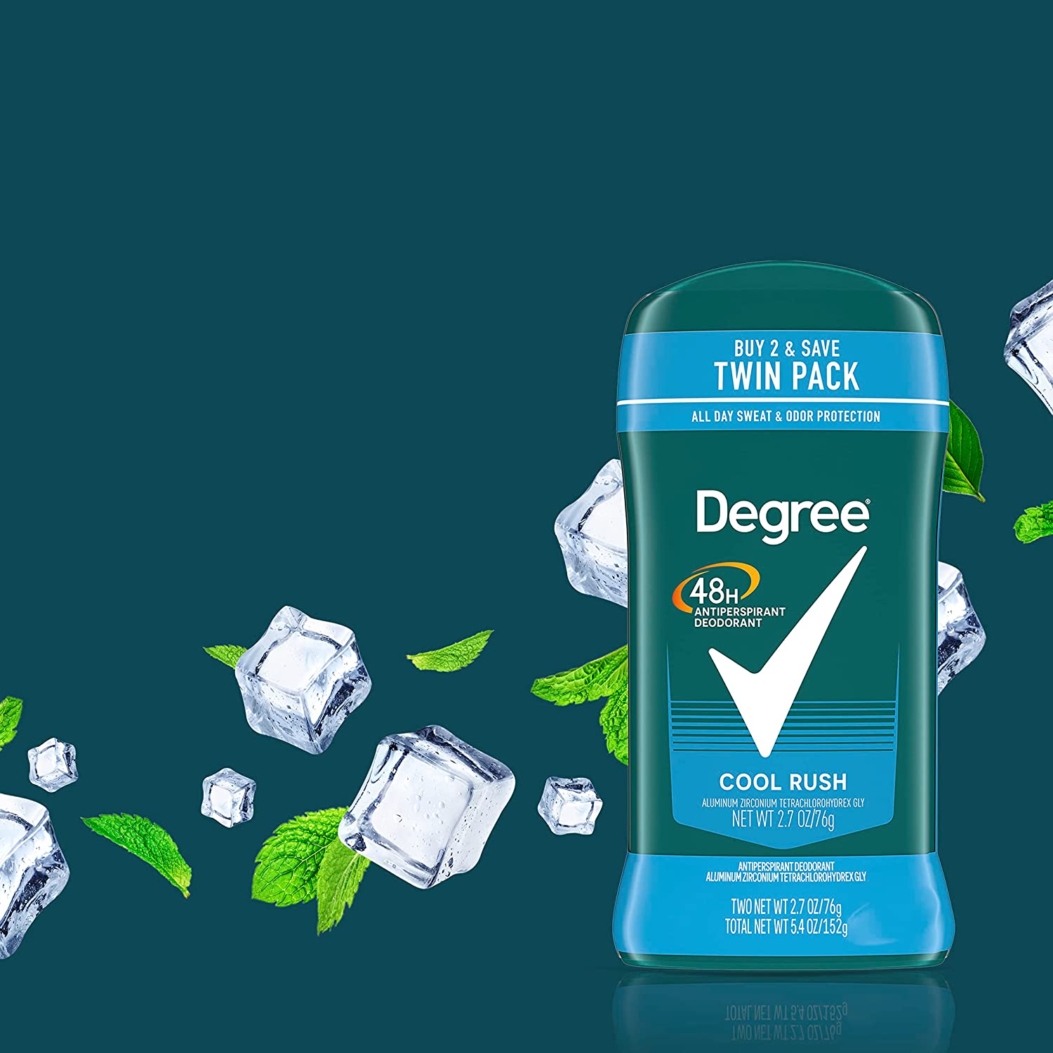 Degree Men Original Antiperspirant Deodorant 48-Hour Sweat & Odor Protection Cool Rush Antiperspirant For Men 2.7 oz Twin Pack - Image 9